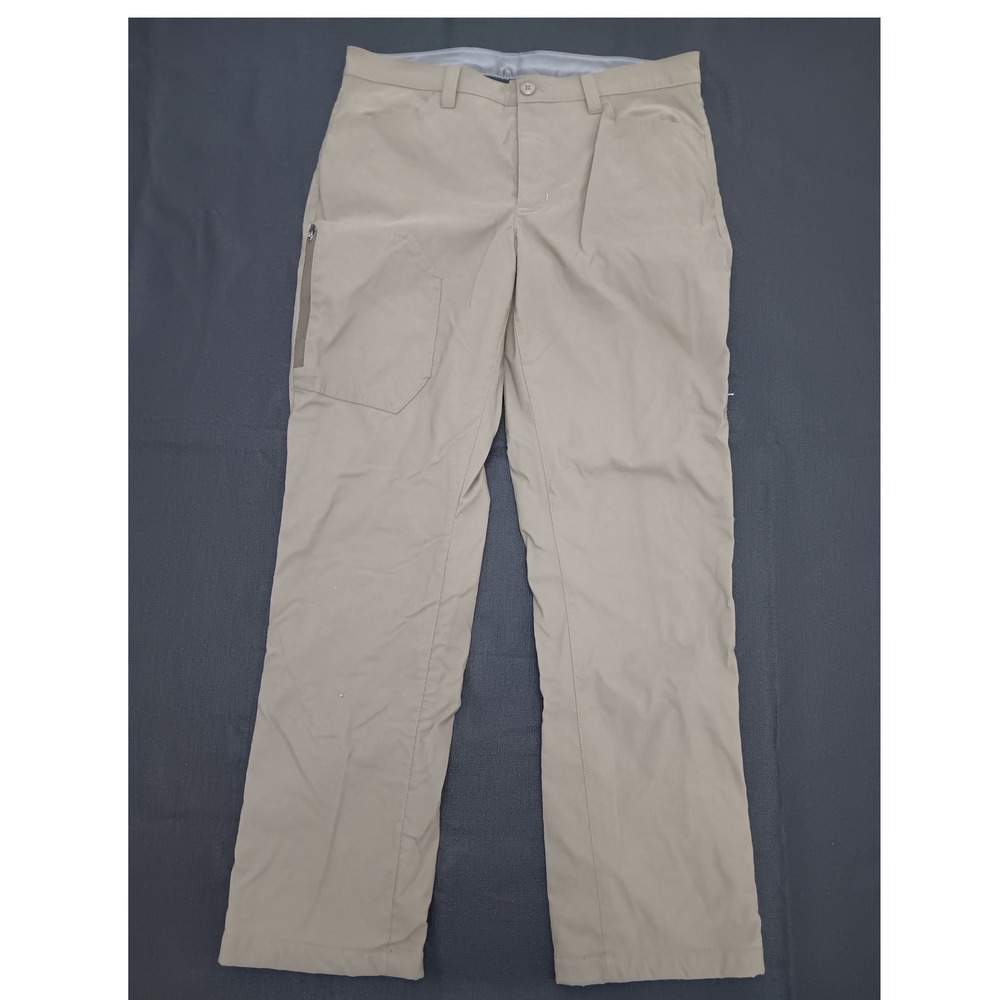 Eddie Bauer Guide Pro Fleece Lined Pants Mens 34x32 Tan Khaki Hiking Outdoor